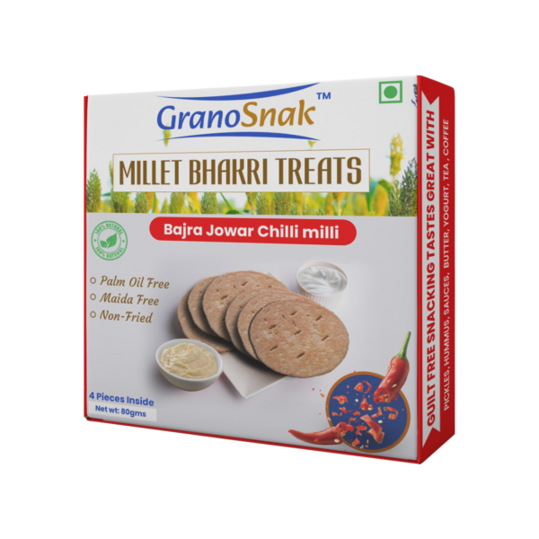 Jowar Bajra (Millet) Bhakri, Palm Oil Free, Preservative Free, Non-Fried, Ready to Eat, Travel Snack (Pack of 4, Masala (Pack of 1), ChilliMilli (Pack of 1), Methi (Pack of 1), Jaggery (Pack of 1)) - Image 6