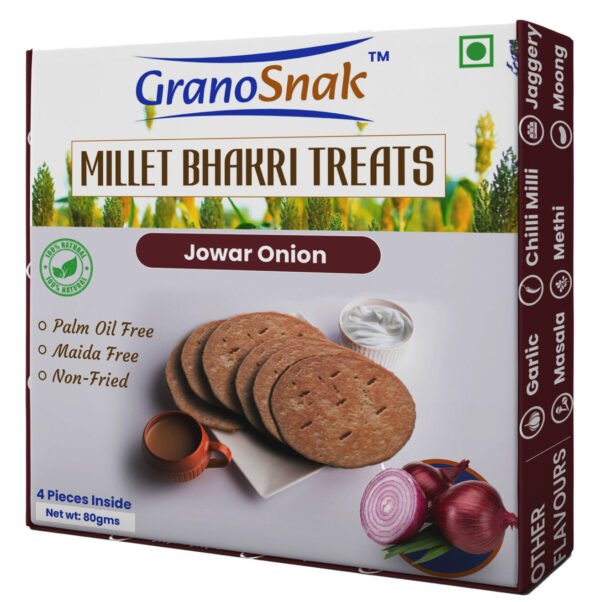 Jowar Bajra (Millet) Bhakri, Palm Oil Free, Preservative Free, Non-Fried, Ready to Eat, Travel Snack (Pack of 4, Methi (Pack of 2), Onion (Pack of 2)) - Image 2